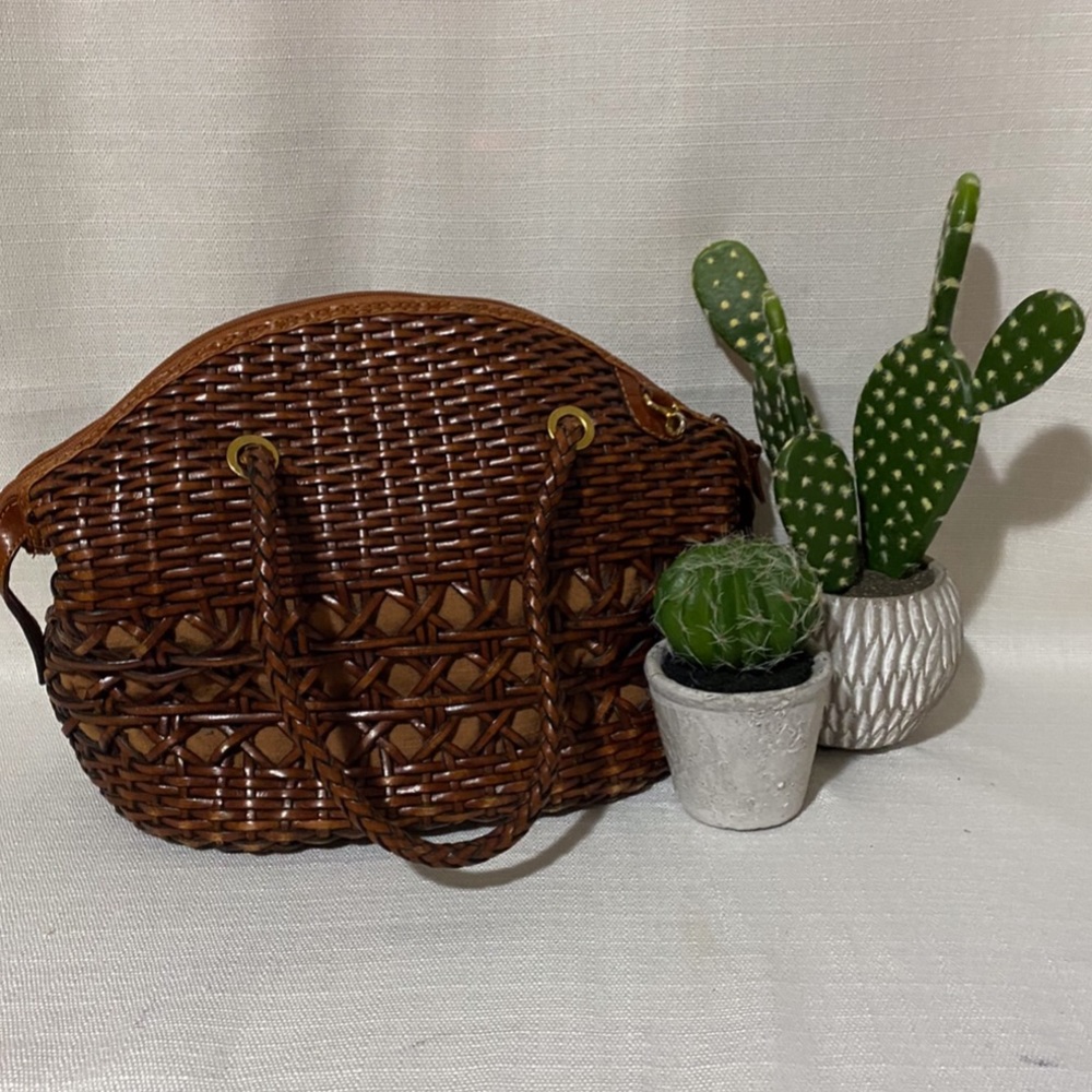 Brown woven purse